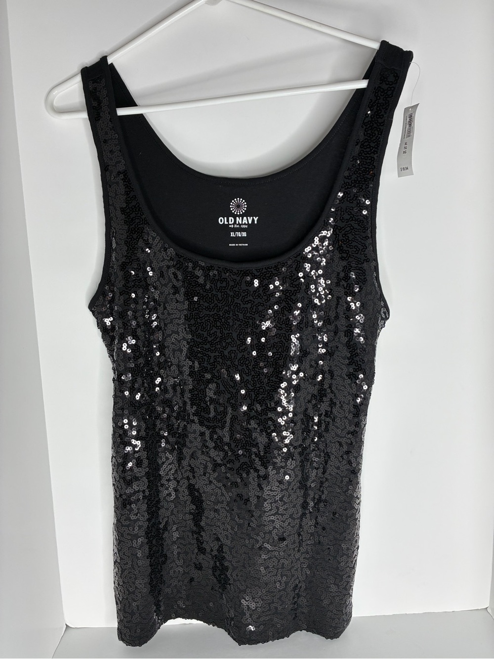 Old Navy Black Sequin Scoop Neck Tank